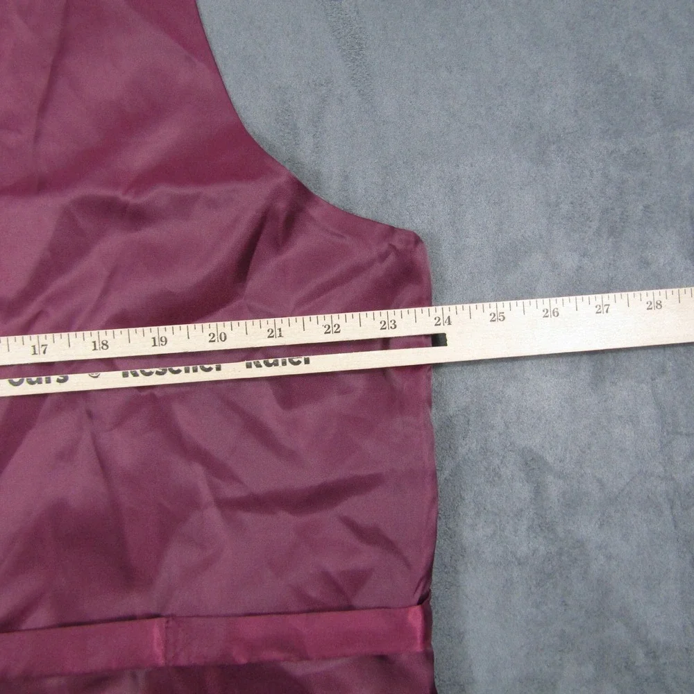 Gioberti Vest Mens XL Burgundy Floral Embroidered Formal Waistcoat VS-95